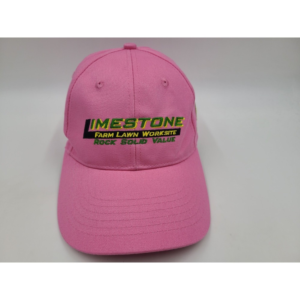 John Deere Limestone‎ Farm Lawn Worksite Snapback Hat Cap Tractor Men Women Pink